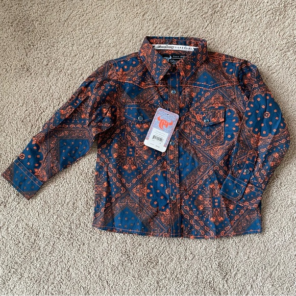 Cowboy Hardware Other - Cowboy Hardware NWT Western Shirt 3T Boys Tod Bandana Paisley Print Pearl Snap